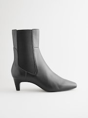 Black Leather Standard/Wide Fit Forever Comfort® Chisel Toe Chelsea Ankle Boots - Image 7 of 11