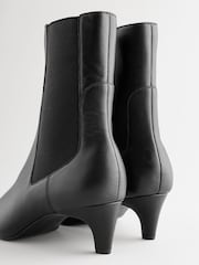 Black Leather Standard/Wide Fit Forever Comfort® Chisel Toe Chelsea Ankle Boots - Image 8 of 11