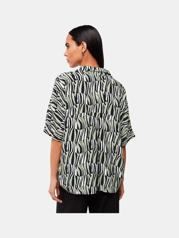 Whistles Natural Checkerboard Tiger Boxy Shirt - Image 2 of 5 Whistles Natural Checkerboard Tiger Boxy Shirt - Image 2 of 5