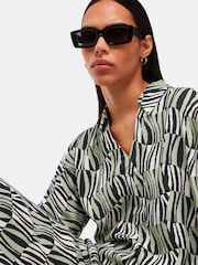 Whistles Natural Checkerboard Tiger Boxy Shirt - Image 3 of 5