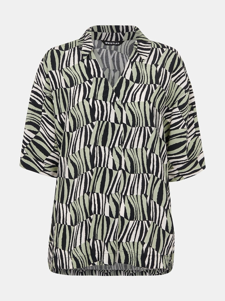 Whistles Natural Checkerboard Tiger Boxy Shirt - Image 5 of 5 Whistles Natural Checkerboard Tiger Boxy Shirt - Image 5 of 5