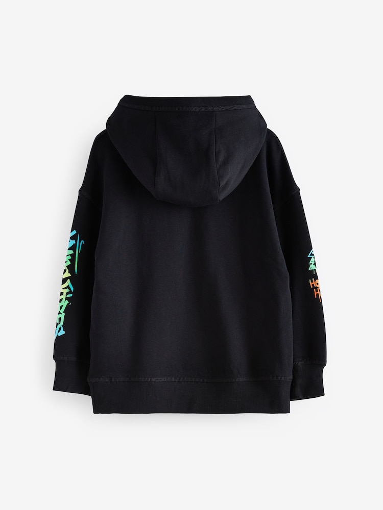 Black Snowman Christmas Graphic 100% Cotton Hoodie (3-16yrs) - Image 2 of 4