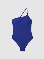 Reiss Cobalt Blue Olive Asymmetric Cross-Back Swimsuit - Image 2 of 5