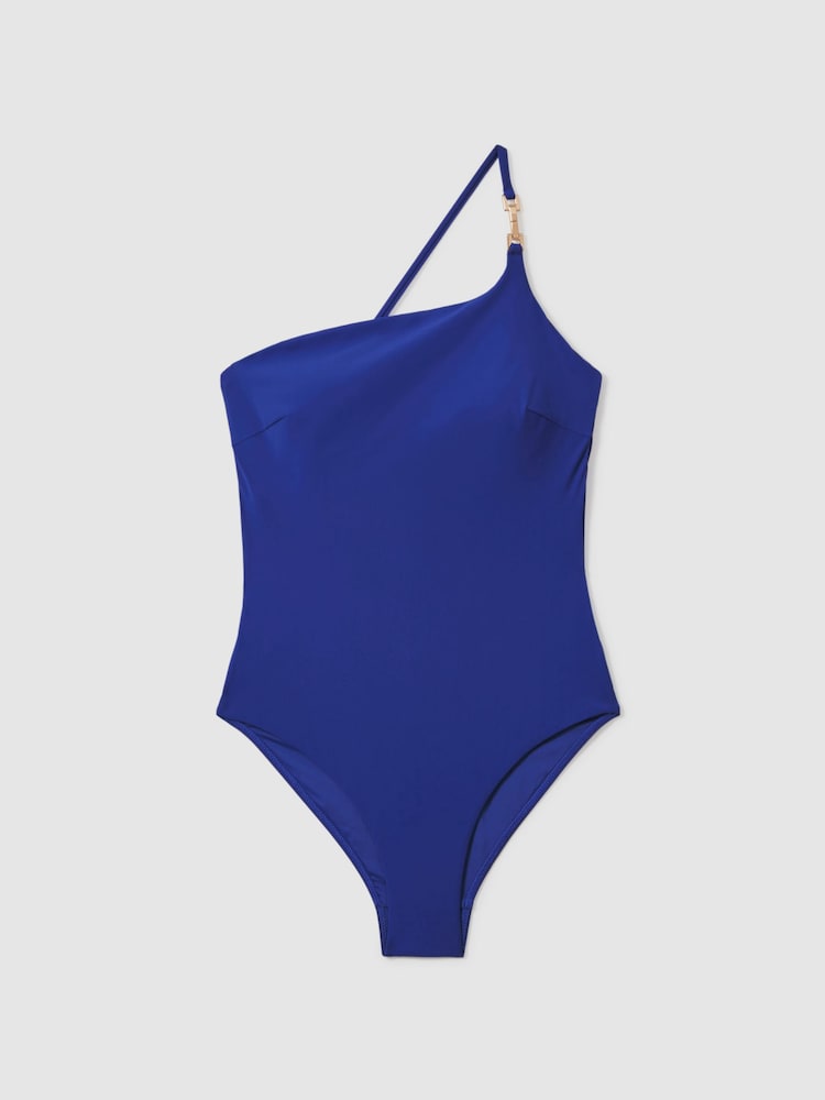 Reiss Cobalt Blue Olive Asymmetric Cross-Back Swimsuit - Image 2 of 5