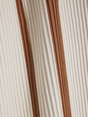 River Island Brown Regular Fit Short Sleeve Stripe 100% Cotton Shirt - Image 4 of 4