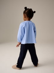 Blue Long Sleeve Gathered Neck Blouse (3mths-7yrs) - Image 2 of 6