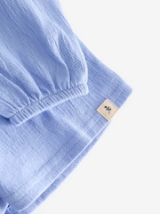 Blue Long Sleeve Gathered Neck Blouse (3mths-7yrs) - Image 6 of 6