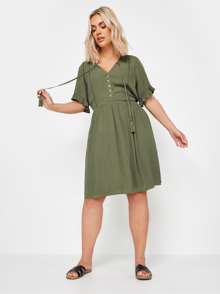 Yours Curve Green Desert Dress - Image 1 of 5