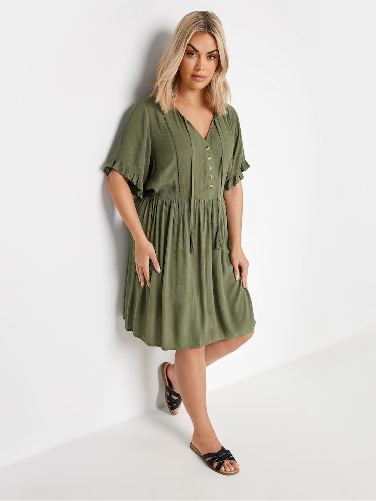 Yours Curve Green Desert Dress - Image 2 of 5
