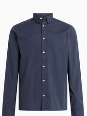 AllSaints Blue Hawthorne Shirt - Image 6 of 6