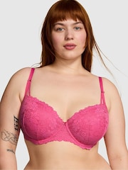 Roze met rozen - Victoria's Secret PINK - Balconette-push-upbeha met kant - Image 1 of 3