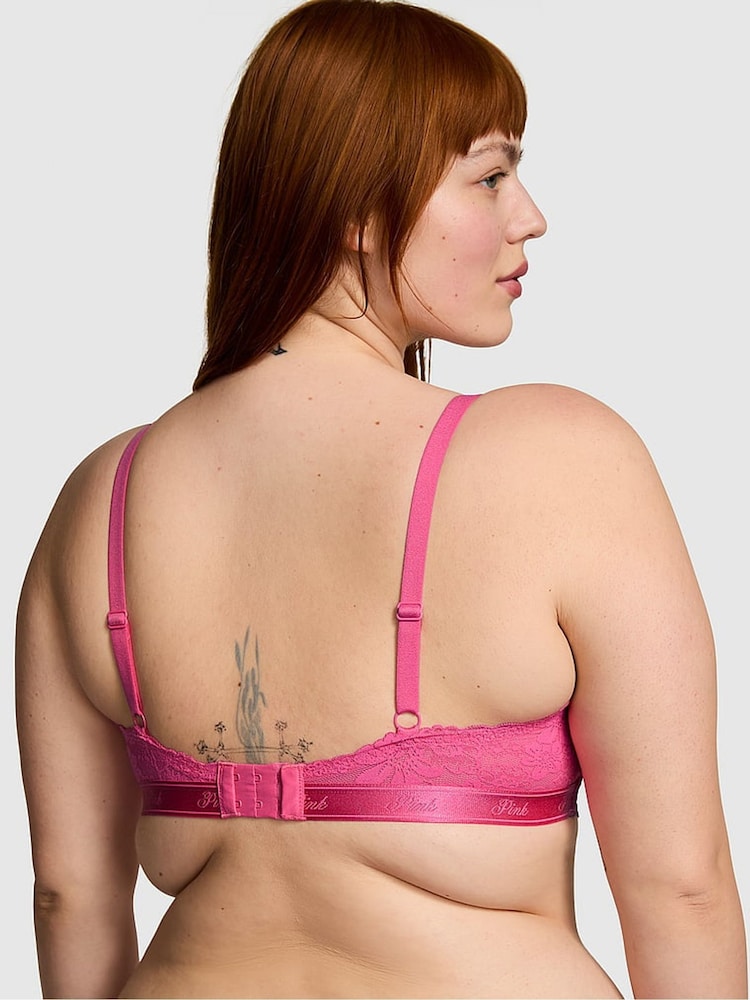 Victoria's Secret PINK Pink Rose Balcony Lace Push Up Bra - Image 2 of 3 Victoria's Secret PINK Pink Rose Balcony Lace Push Up Bra - Image 2 of 3