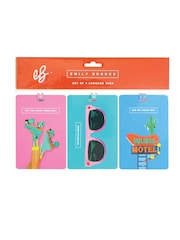 Emily Brooks Flamingo Pouch & Set of 3 Luggage Tags Set - Image 2 of 3