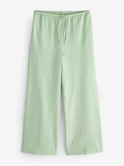 Green/Black Textured Stripe Wide Leg Trousers 2 Pack - Image 10 of 13