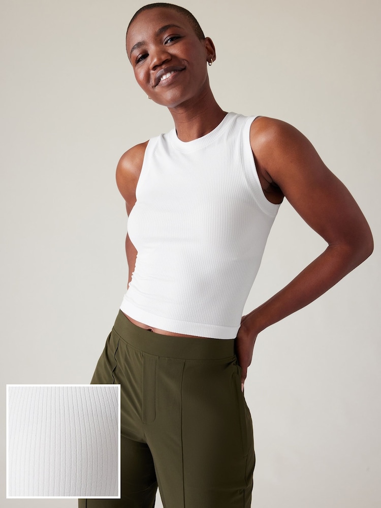 Athleta White Renew Seamless Muscle Tank Top - Image 1 of 4