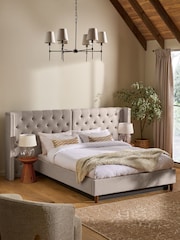 Wool Blend Natural Stone Grayson Upholstered Hotel Ottoman Storage Bed Frame - Image 1 of 7