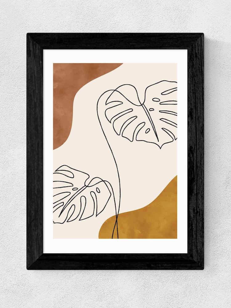 East End Prints Black One Line Monstera Framed Art Print - Image 1 of 3