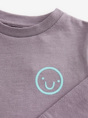 Lilac Purple Face Long Sleeves Semi Plain T-Shirt (3mths-7yrs) - Image 3 of 3