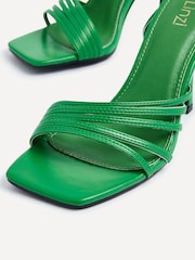 Linzi Green Phoebe Faux Leather Strappy Square Toe Heels - Image 4 of 5