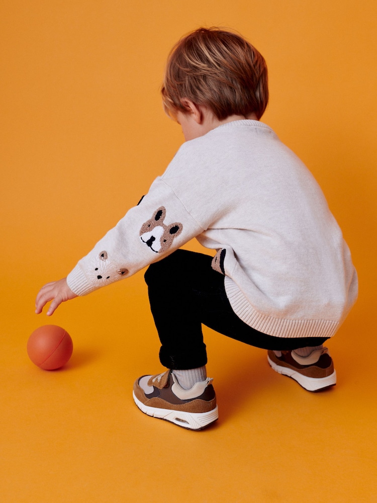 Ecru Marl Dogs 100% Cotton Crew Neck Jumper (3mths-7yrs) - Image 2 of 7