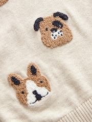 Ecru Marl Dogs 100% Cotton Crew Neck Jumper (3mths-7yrs) - Image 6 of 7