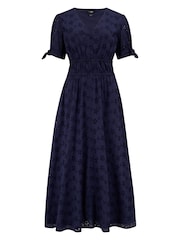 Pour Moi Blue Amanda Fuller Bust Broderie Tiered Midaxi Dress - Image 3 of 4