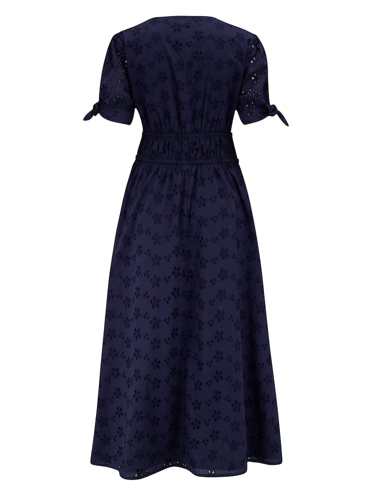 Pour Moi Blue Amanda Fuller Bust Broderie Tiered Midaxi Dress - Image 4 of 4