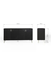 Frank Olsen Midnight Black AVA Four Door Smart Sideboard - Image 13 of 13