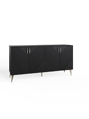 Frank Olsen Midnight Black AVA Four Door Smart Sideboard - Image 4 of 9