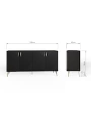 Frank Olsen Midnight Black AVA Four Door Smart Sideboard - Image 9 of 9