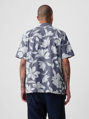 GAP Blue Chambray Resort Floral Shirt - Image 2 of 4