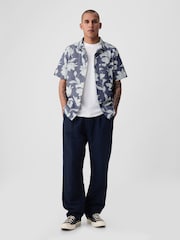 GAP Blue Chambray Resort Floral Shirt - Image 3 of 4