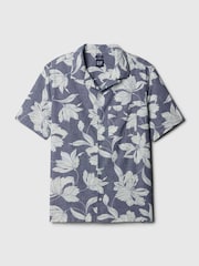 GAP Blue Chambray Resort Floral Shirt - Image 4 of 4