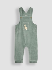 JoJo Maman Bébé Green Giraffe Appliqué Dungarees & Print Top Set - Image 2 of 8