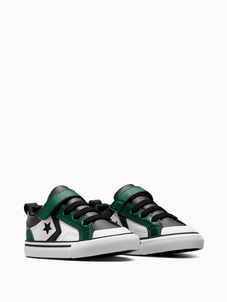 Converse Green Infant Pro Blaze Strap Leather Trainers - Image 2 of 4