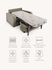 Jay-Be Brushed Twill Smoke Grey Brushed Deco Snuggle Sofa Bed - Image 3 of 6