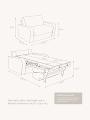 Jay-Be Brushed Twill Smoke Grey Brushed Deco Snuggle Sofa Bed - Image 6 of 6