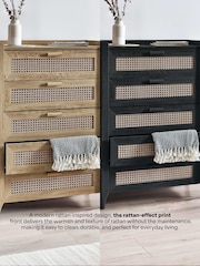Julian Bowen Brown Sydney Faux Rattan 5 Drawer Chest - Image 8 of 8