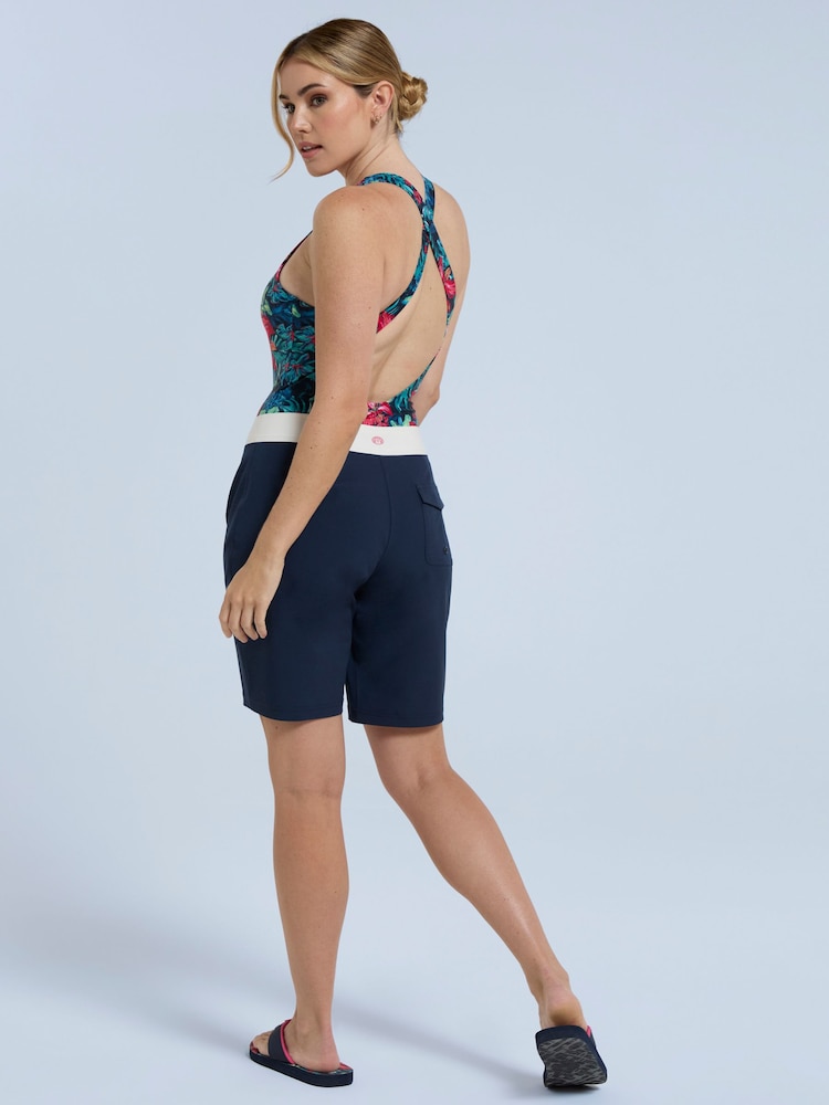 Animal Blue/White Womens Nora Classic Quick Drying Board Shorts - Image 3 of 9