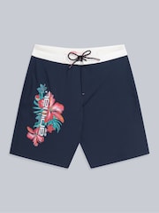 Animal Blue/White Womens Nora Classic Quick Drying Board Shorts - Image 4 of 9