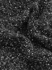 Black Sparkle Sequin Mesh Knitted Half Sleeve Jumper - Image 9 of 9