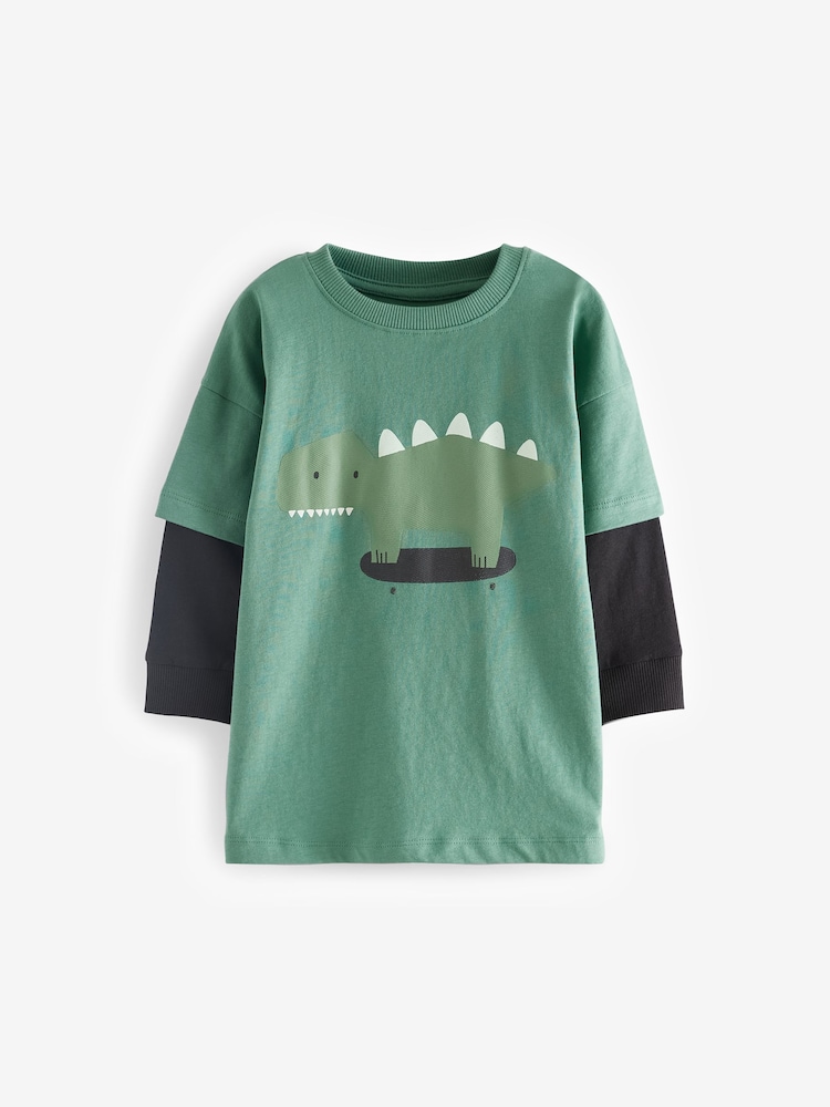 Green/Black/Rust Checkerboard 3 Pack Oversized Pyjamas (9mths-10yrs) - Image 10 of 13