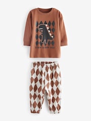 Green/Black/Rust Checkerboard 3 Pack Oversized Pyjamas (9mths-10yrs) - Image 6 of 13