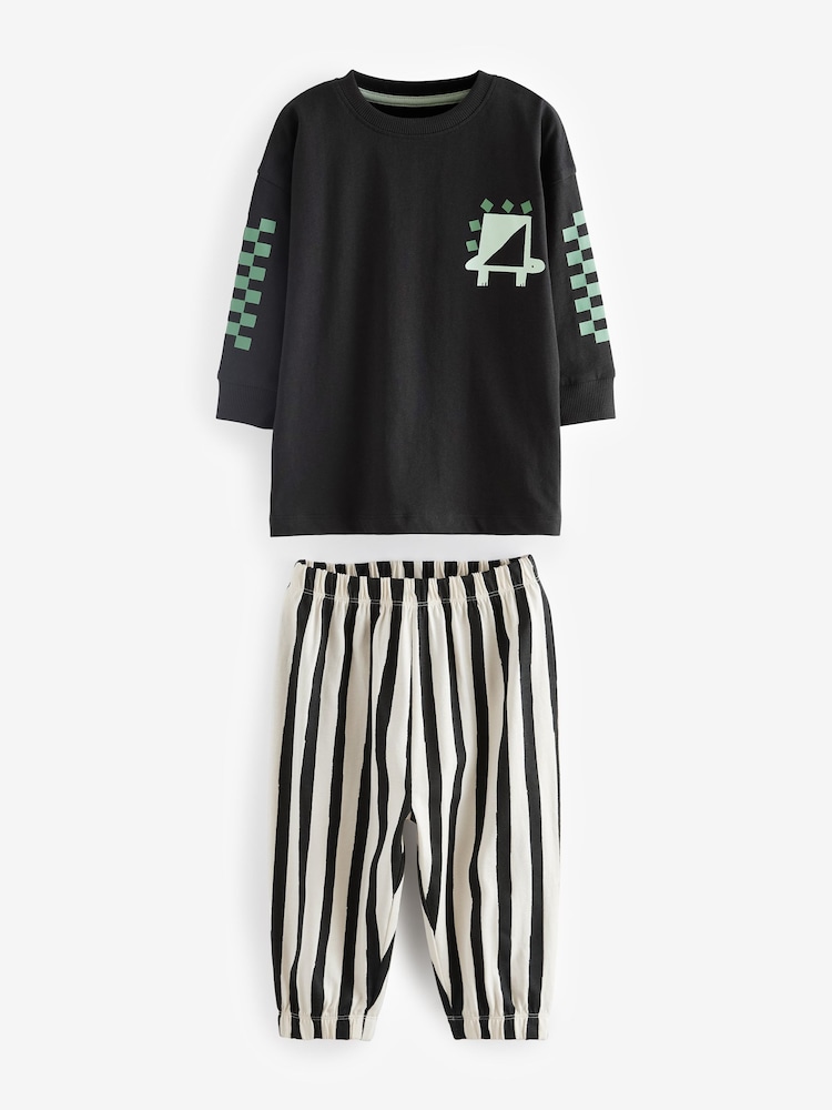 Green/Black/Rust Checkerboard 3 Pack Oversized Pyjamas (9mths-10yrs) - Image 8 of 13