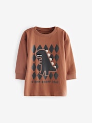 Green/Black/Rust Checkerboard 3 Pack Oversized Pyjamas (9mths-10yrs) - Image 9 of 13