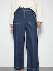 Monsoon Blue Harper Short Length Crop 100% Cotton Jeans - Image 3 of 5