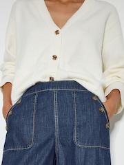 Monsoon Blue Harper Short Length Crop 100% Cotton Jeans - Image 4 of 5