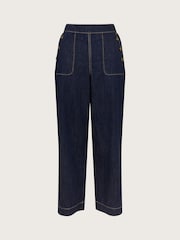 Monsoon Blue Harper Short Length Crop 100% Cotton Jeans - Image 5 of 5