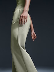 Nike Green Phoenix Fleece High Waisted Wide Leg Joggers - Image 3 of 6