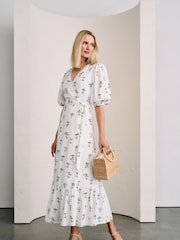 Phase Eight Cream Nelly Wrap Midi Dress - Image 1 of 8